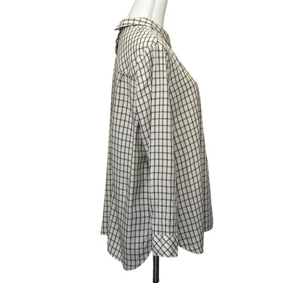 J. Jill white/black windowpane check tunic, large petite, office, classic - Picture 2 of 6
